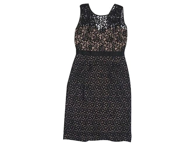 Vestido de encaje Alice Bcbg Max Azria Negro Nude Carne