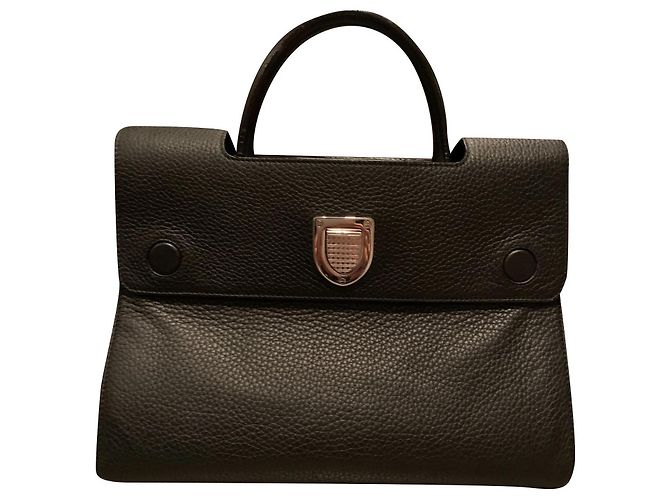 Bolsa de mão Dior Diorever em couro preto