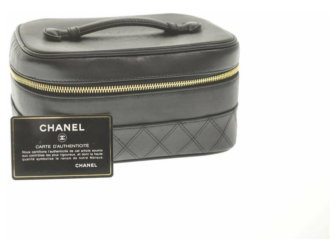 Chanel Vanity Schwarz Leder  ref.171658