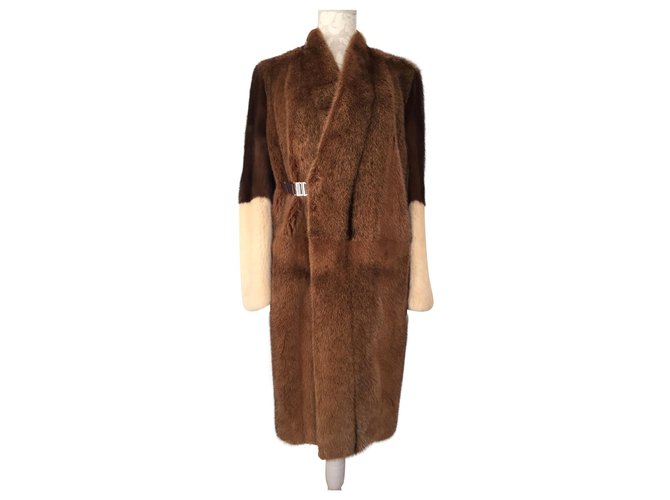 Céline coat in mink three colors Brown Fur  ref.171690