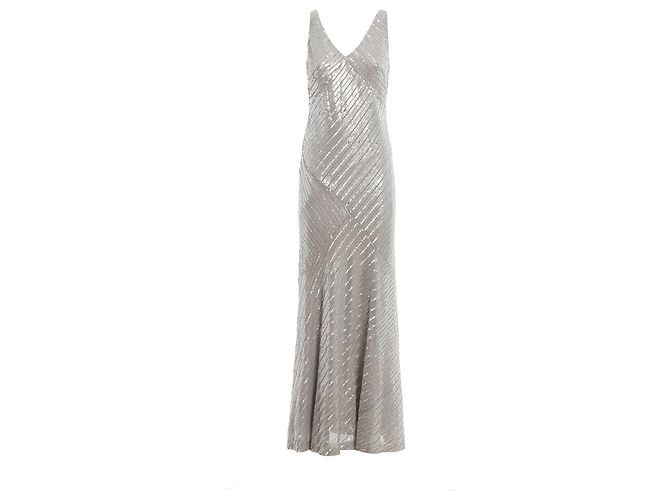 Ralph Lauren Vestido de noite prata Kendalyn