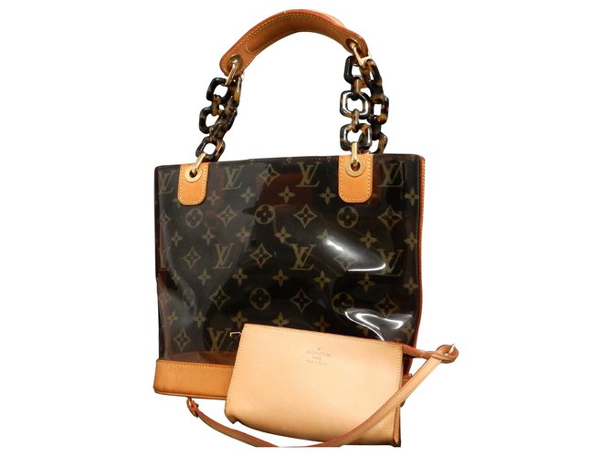 Louis Vuitton Clear Monogram Cabas Sac Ambre PM Tote Bag Leather