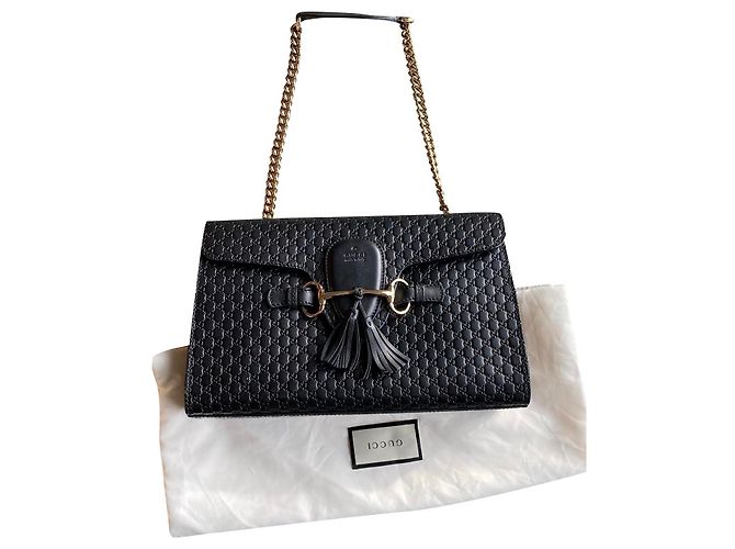 Borsa Gucci Emily in pelle Guccissima nera Nero
