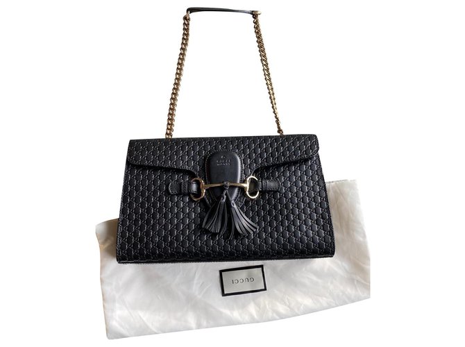 Gucci Handbags Black Leather  ref.171855