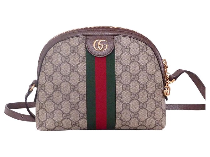 GUCCI BAG OPHIDIA CANVAS GG SUPREME Brown Leather  ref.171868