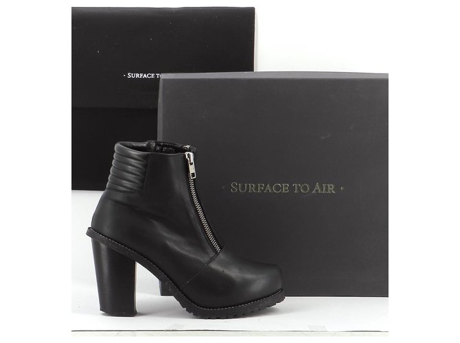 Surface To Air Bottines / Low Boots Cuir Noir  ref.171907