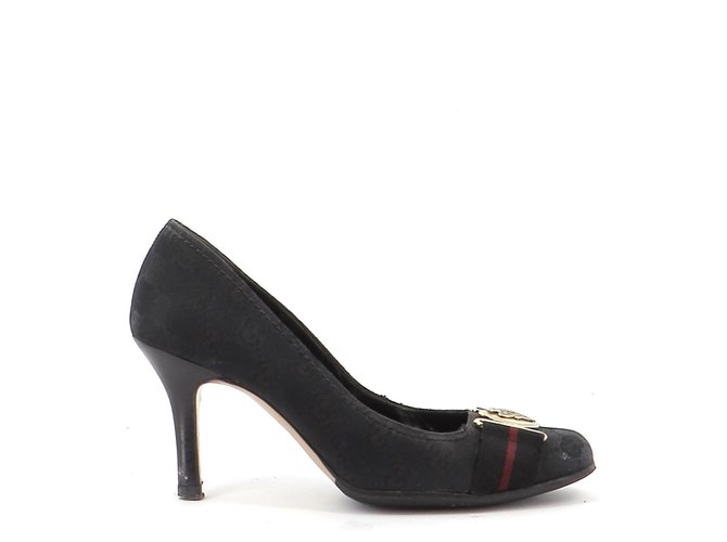 Gucci Escarpins Toile Noir  ref.171917