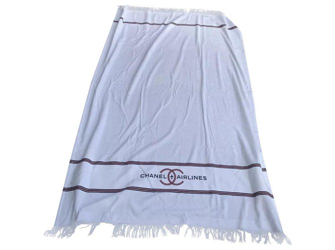 Chanel Asciugamano da bagno Bianco Cotone  ref.172069