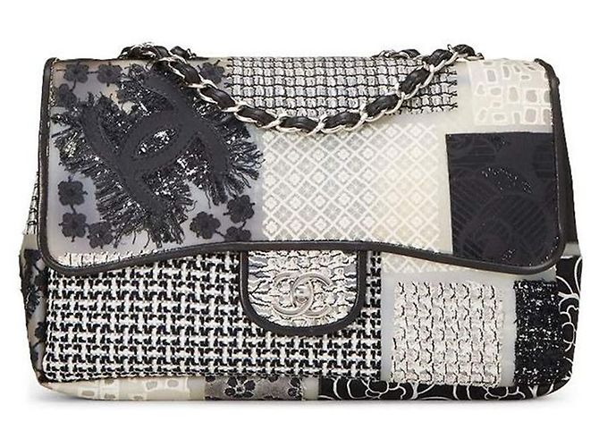 Timeless Chanel Classic Jumbo nuovo in patchwork di PVC, pelle e tweed Multicolore