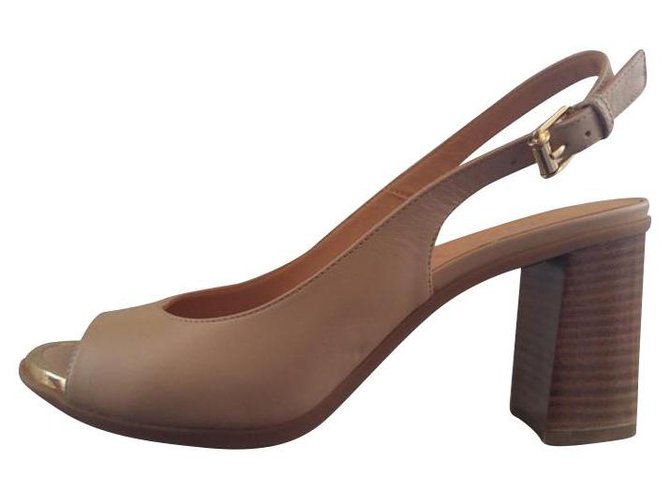 Loriblu Very pretty pumps with open toes Beige Leather  ref.172115