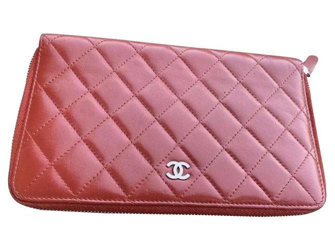 Chanel portafogli Rosso Pelle  ref.172138
