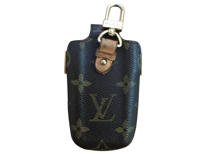 Louis Vuitton smartphone case Dark brown Leather  ref.172172