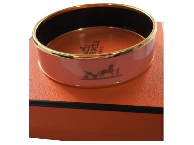 Hermès Bracelet in Gold Plated and Powder Pink Enamel Gold-plated  ref.172195