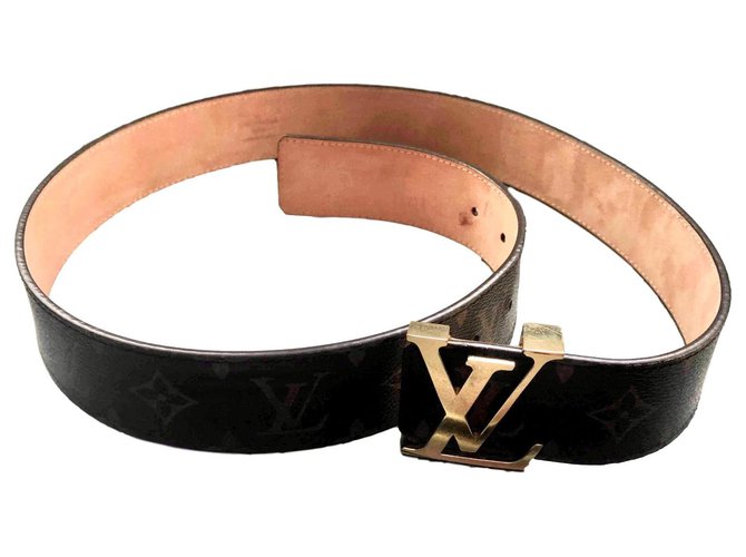 Louis Vuitton Cinturones Marrón oscuro Cuero  ref.172216