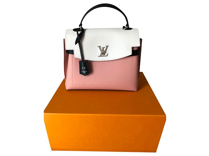Sac à main Louis Vuitton Lockme Ever Cuir Noir Rose Blanc