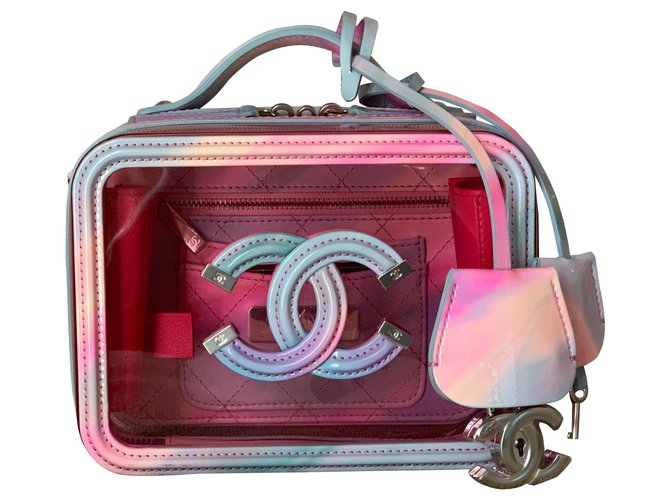 Chanel Pink PVC Filigree Vanity Case Plastic  ref.172235