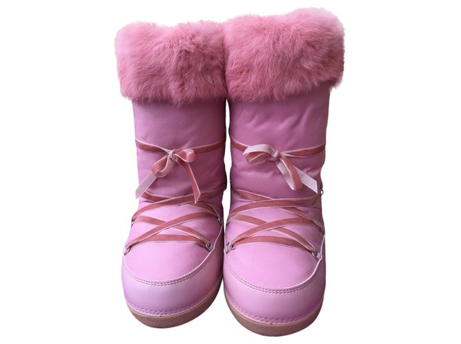 Autre Marque Paesaggino après-ski boots Pink Fur  ref.172242