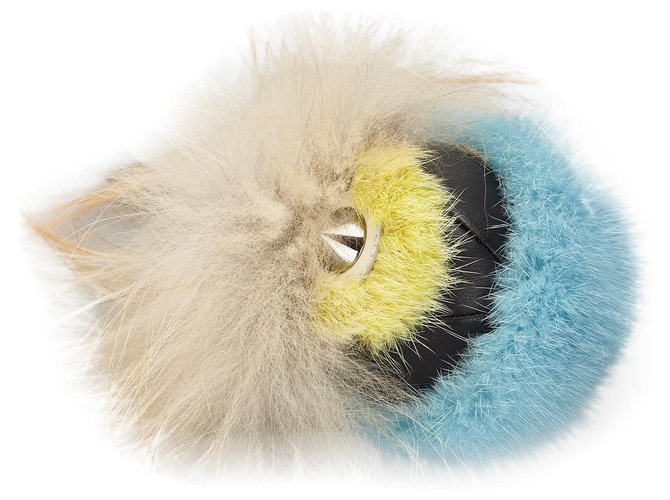 Fendi Blue Monster Charm Key Chain Multiple colors Fur  ref.172308