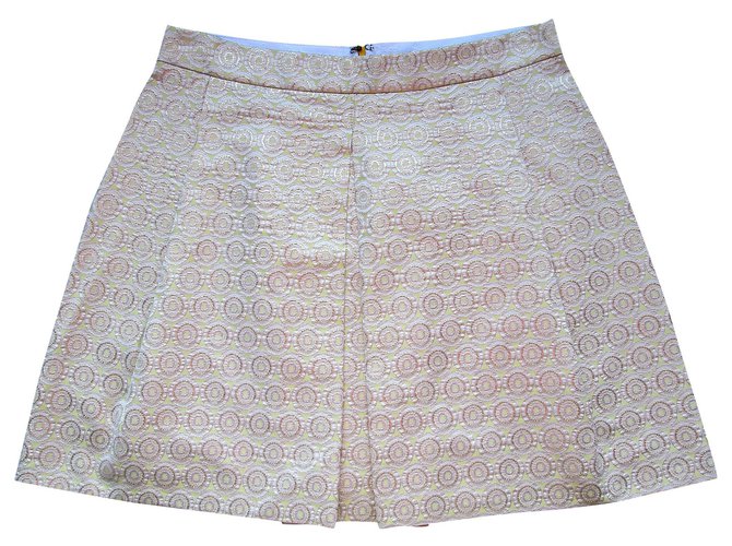 Autre Marque Skirts Beige Golden Polyester Acetate  ref.172313