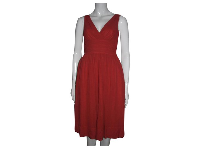 Temperley London Vestido de seda vermelho  ref.172382