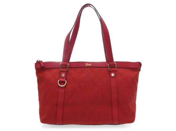 Gucci GG Canvas Tote Bag Red Cloth  ref.172387