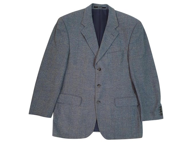 Yves Saint Laurent Vestes Blazers Laine Bleu  ref.172418