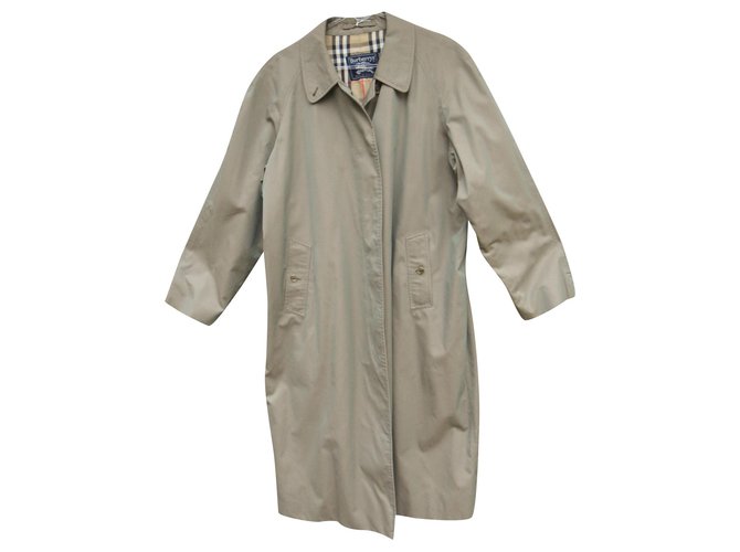 Burberry woman raincoat vintage t 46 Khaki Cotton  ref.172496