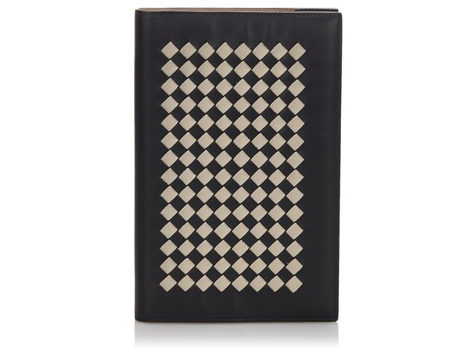 Bottega Veneta Black Intrecciato Leather Notebook  ref.172525