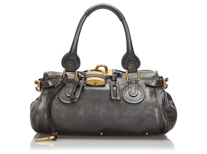 Chloé Chloe Black Leather Paddington Handtasche Schwarz Leder  ref.172540