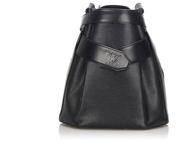 Louis Vuitton Black Epi Sac dEpaule Negro Cuero  ref.172574