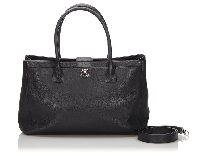 Chanel Black Caviar Leather Executive Cerf Tote Bag  ref.172579