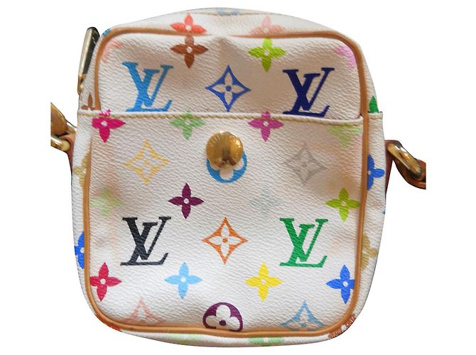 Excelente bolsa modelo Louis Vuitton Rift Branco Multicor