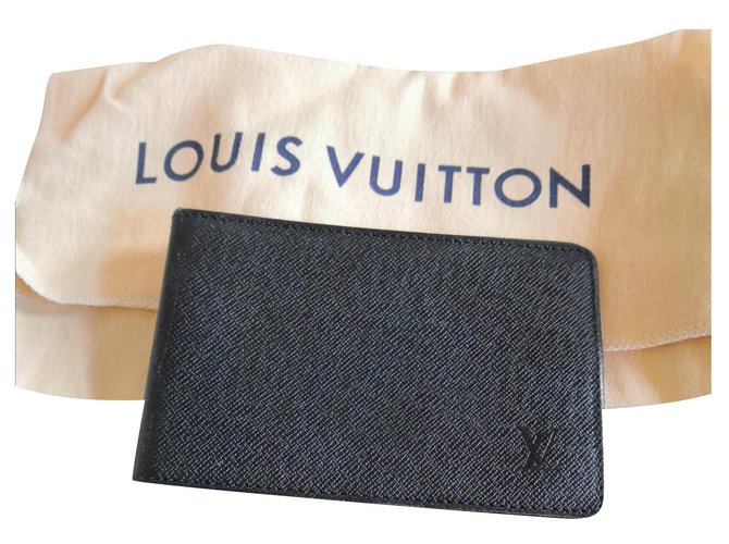 Superb Louis vuitton check card holder Black Leather  ref.172665