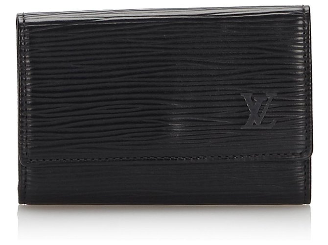 Porte-clés en cuir noir Louis Vuitton  ref.172873
