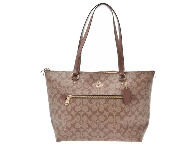 Sac cabas Signature Coach Cuir Marron  ref.172893