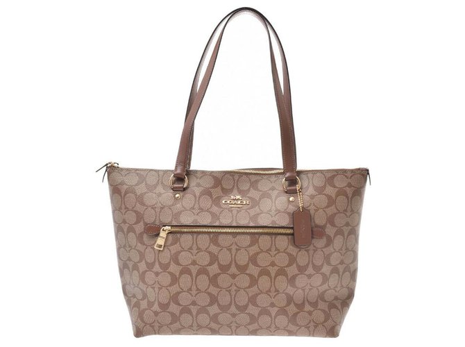 Coach Signature Tote Bag Brown Leather  ref.172893