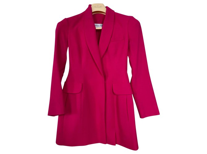 Cappotto rosa Christian Dior Lana  ref.172920