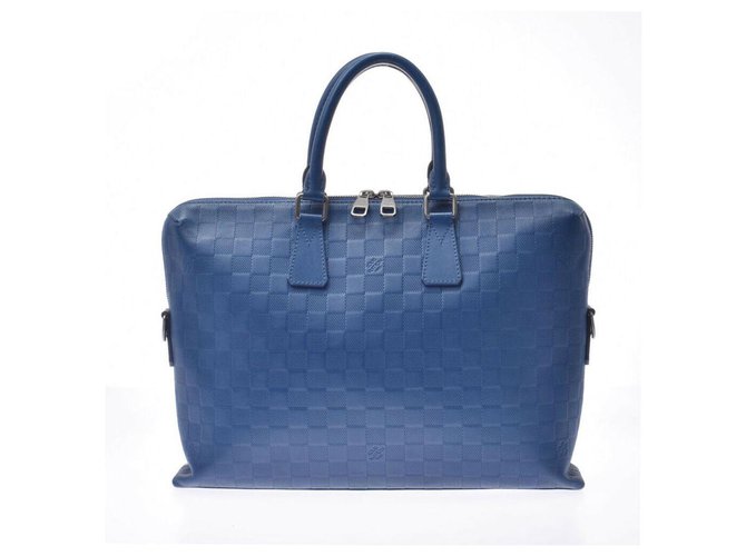 Louis Vuitton Damier Anfini Cuir Bleu  ref.172933