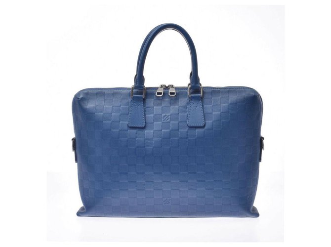 Louis Vuitton Damier Anfini Blue Leather  ref.172933