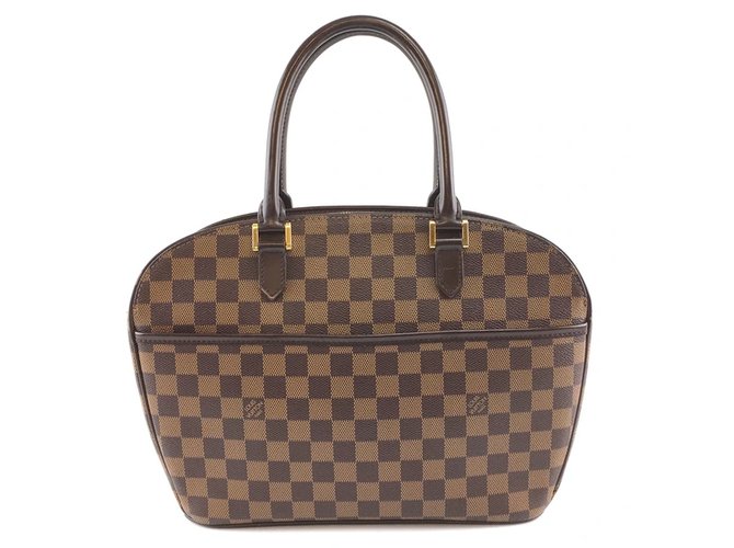 Louis Vuitton Louis Vuitton Sarria Horizontal Damier Ebene Canvas Handbags Leather Brown Ref Joli Closet