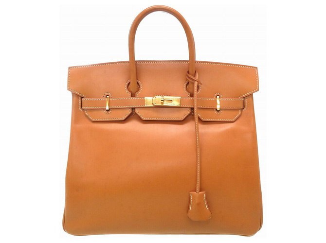 Hermès Aucroix 32 Hand Bag Beige Leather  ref.173119