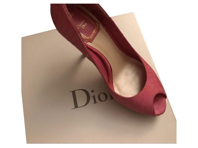 Dior Pink Patent Leather and PVC Clear Block Heels AnkleStrap Sandals Size  35 Dior  TLC
