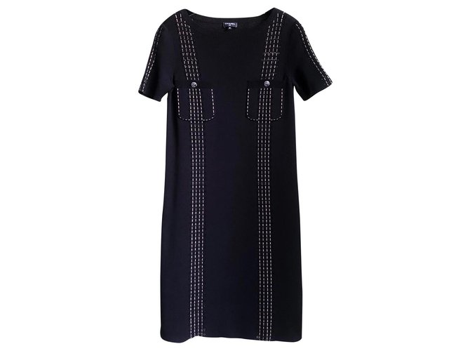 Chanel Paris - Kuba schwarzes Kleid Baumwolle  ref.173170