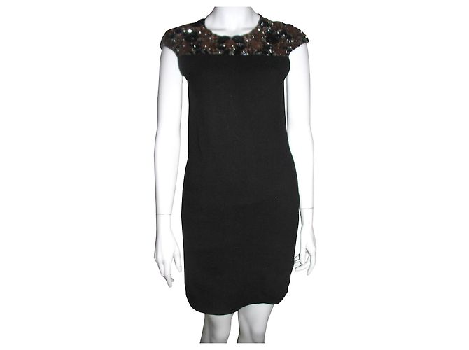 Needle & Thread Schwarzes Kleid mit Schmucksteinen Mehrfarben