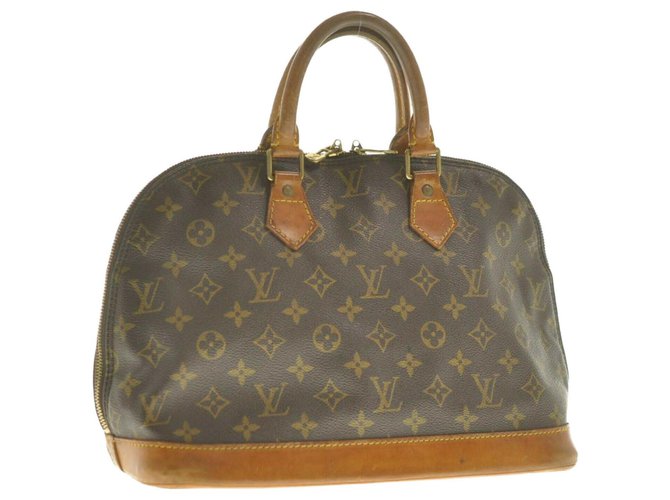 Louis Vuitton Monogram Alma Hand Bag Brown Cloth  ref.173225