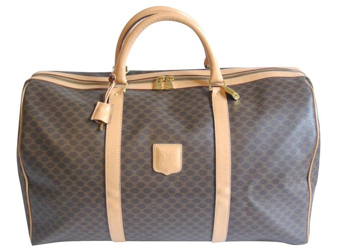 Céline Travel bag Light brown Leather Cloth  ref.173252