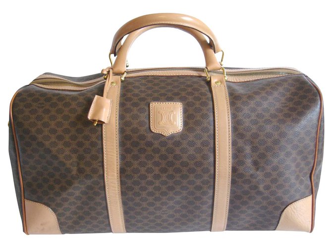 Céline Travel bag Light brown Leather Cloth  ref.173254