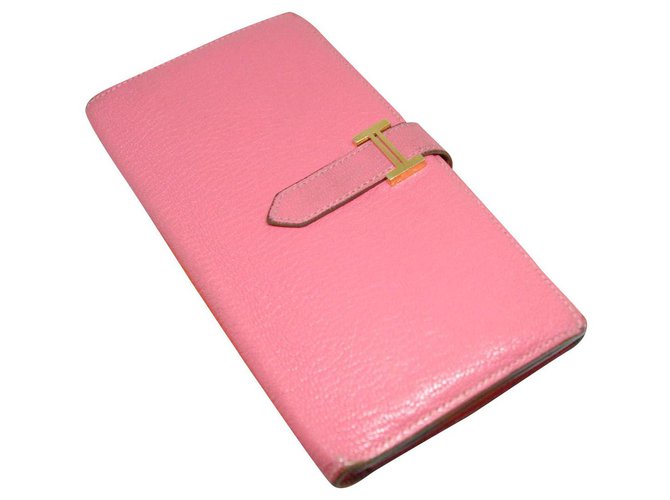 Hermès Béarn Pink Leather  ref.173276