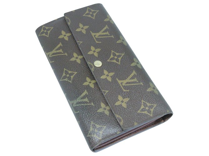 Louis Vuitton Wallets Brown Leather Cloth  ref.173277