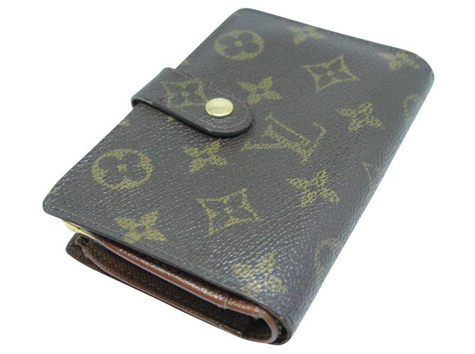 Louis Vuitton Vienna wallet Brown Leather Cloth  ref.173278